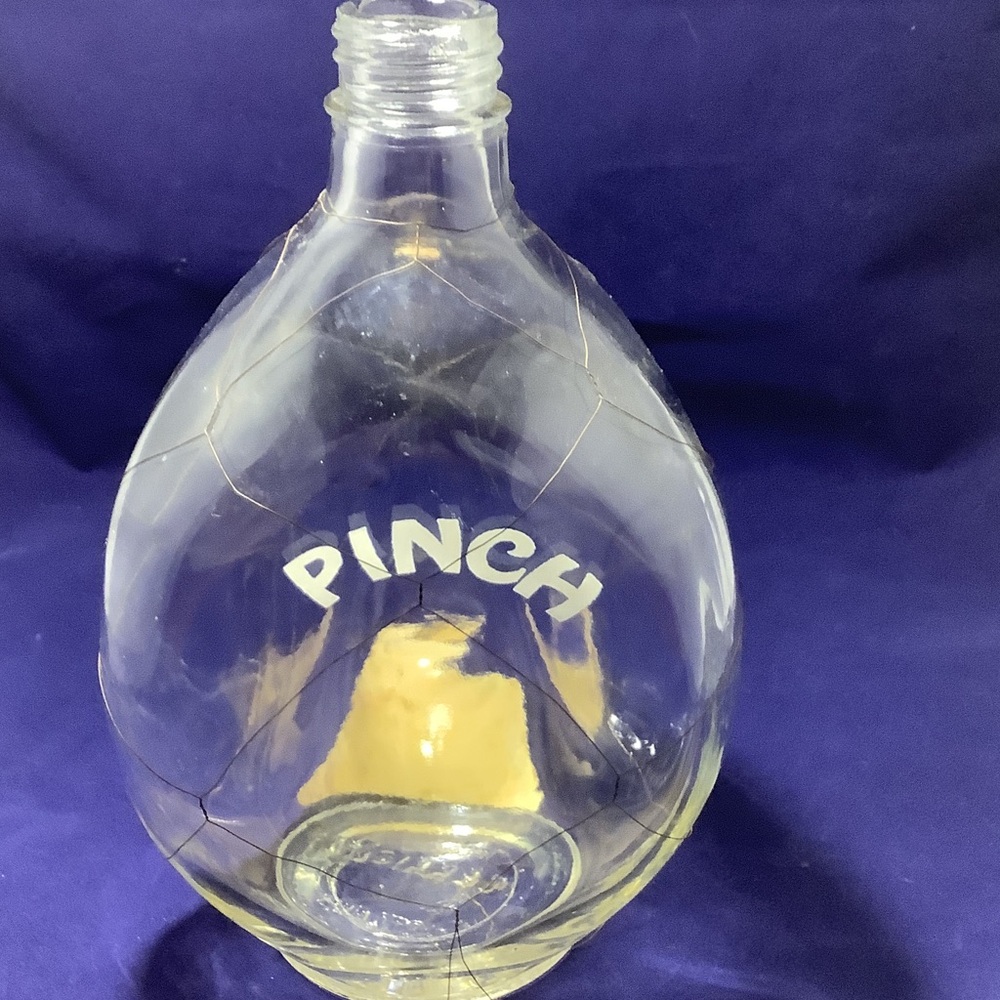 Pinch Clear Glass Bottle with White Logo